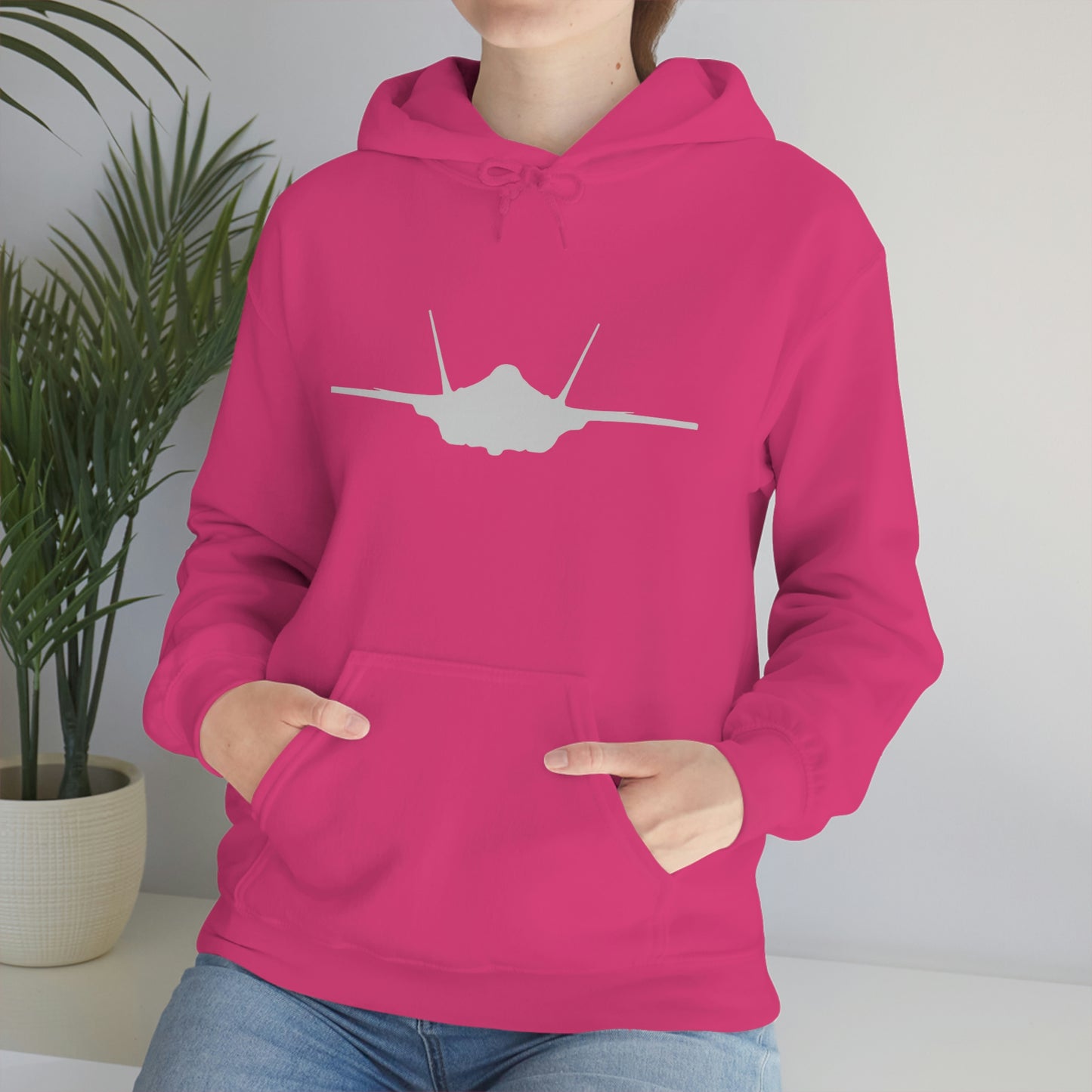 Unisex Heavy Blend™ Hooded Sweatshirt, F-35 Front Silhouette