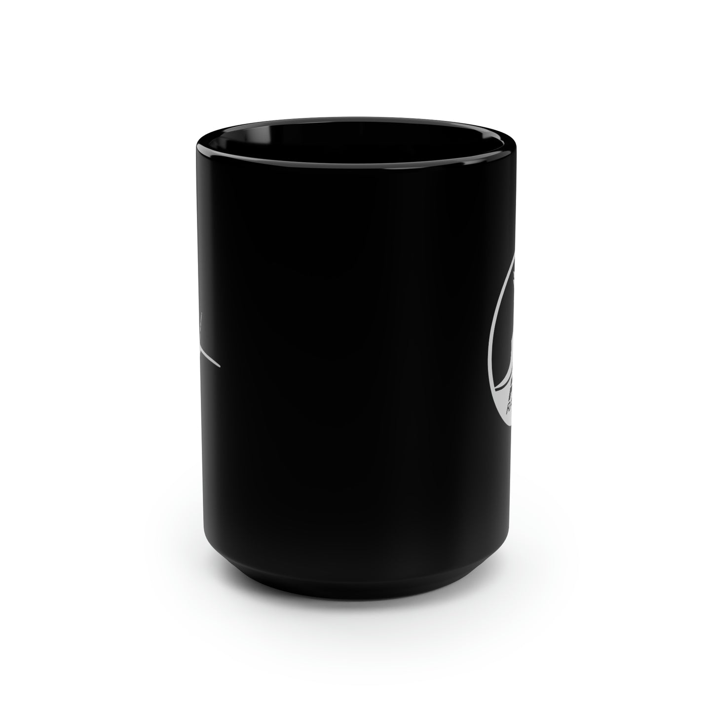 F-22 Raptor & Front Silhouette Black Mug, 15oz