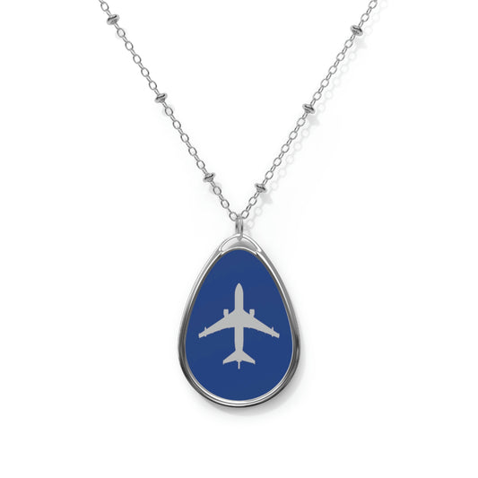 KC-46 Oval Necklace, Dark Blue