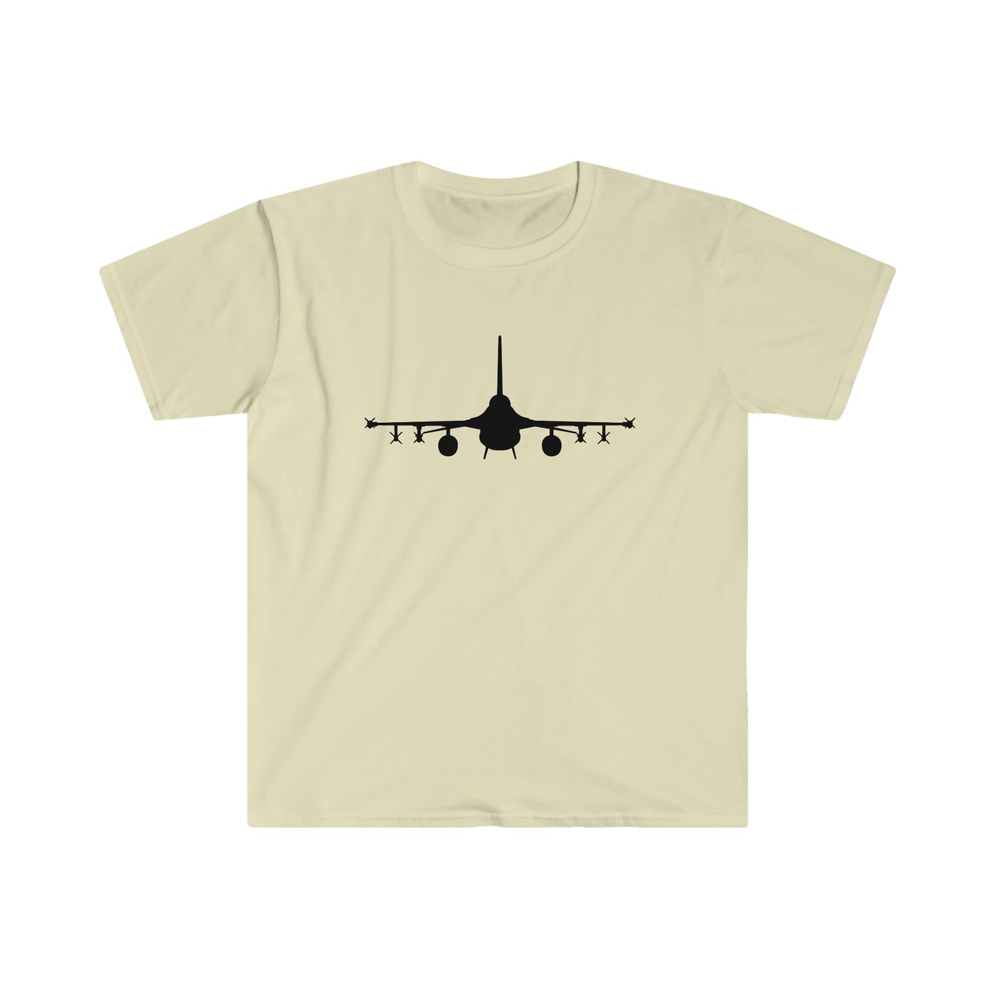 F-16 Front Silhouette Unisex Softstyle T-Shirt, Multiple Colors Available