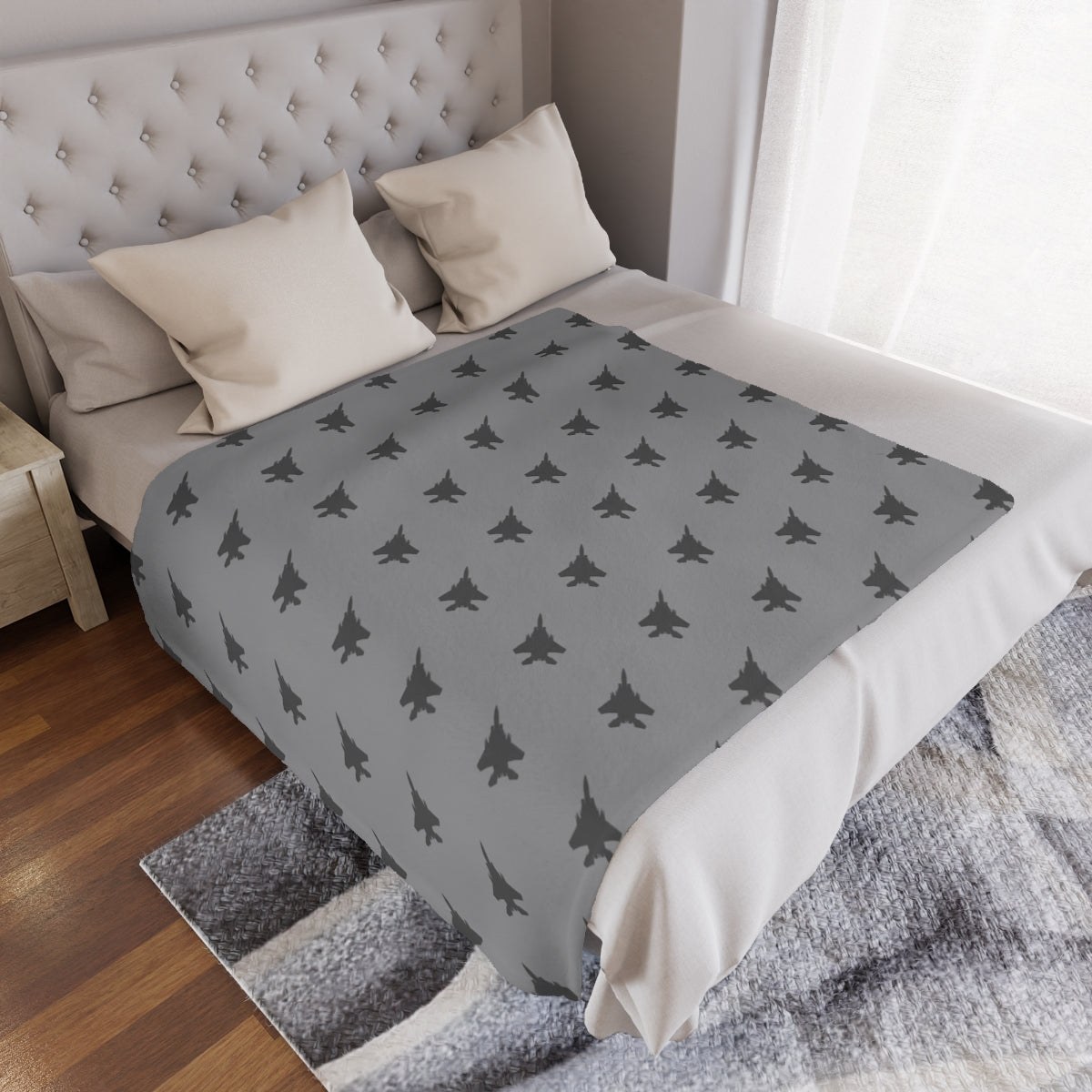 F-15E Minky Blanket, Gray