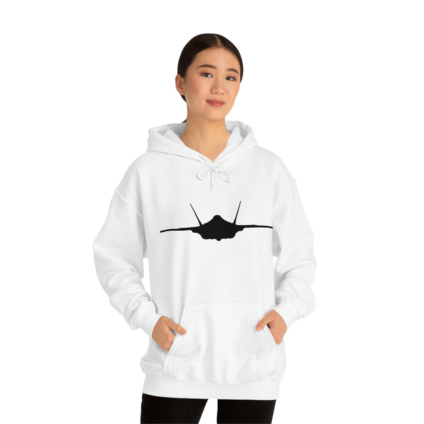 Unisex Heavy Blend™ Hooded Sweatshirt, F-35 Front Silhouette