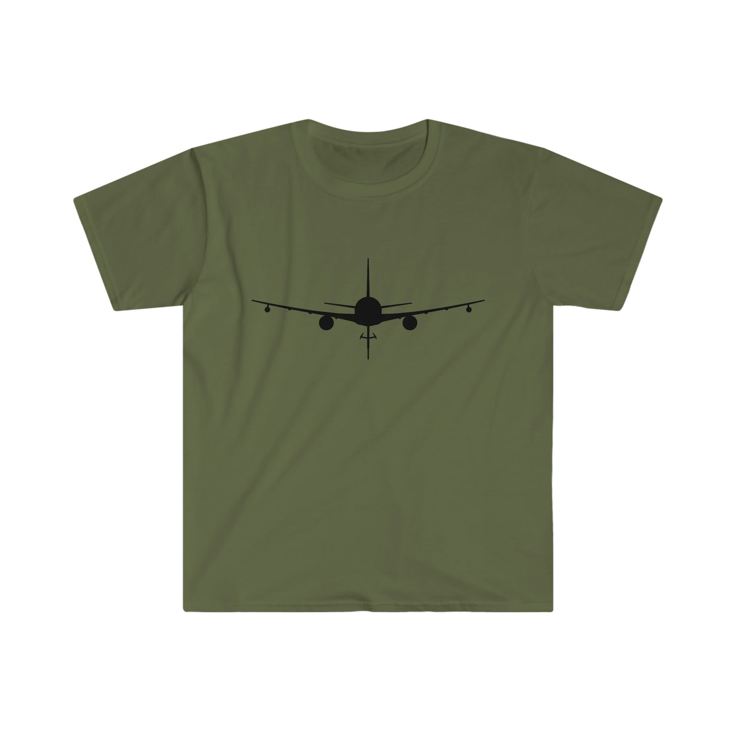 KC-46 Front Silhouette Unisex Softstyle T-Shirt, Multiple Colors Available