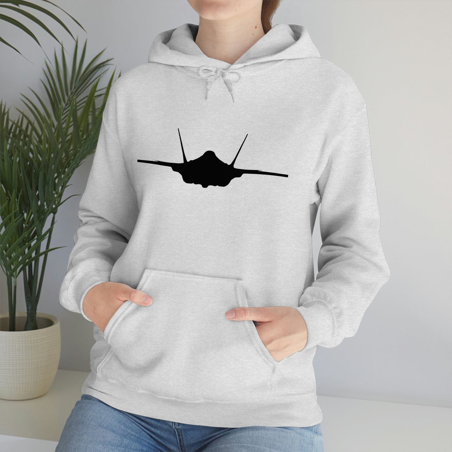 Unisex Heavy Blend™ Hooded Sweatshirt, F-35 Front Silhouette