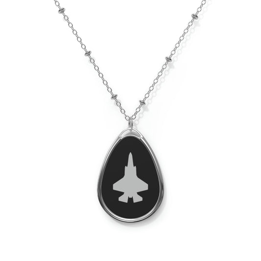 F-35 Oval Necklace, Black
