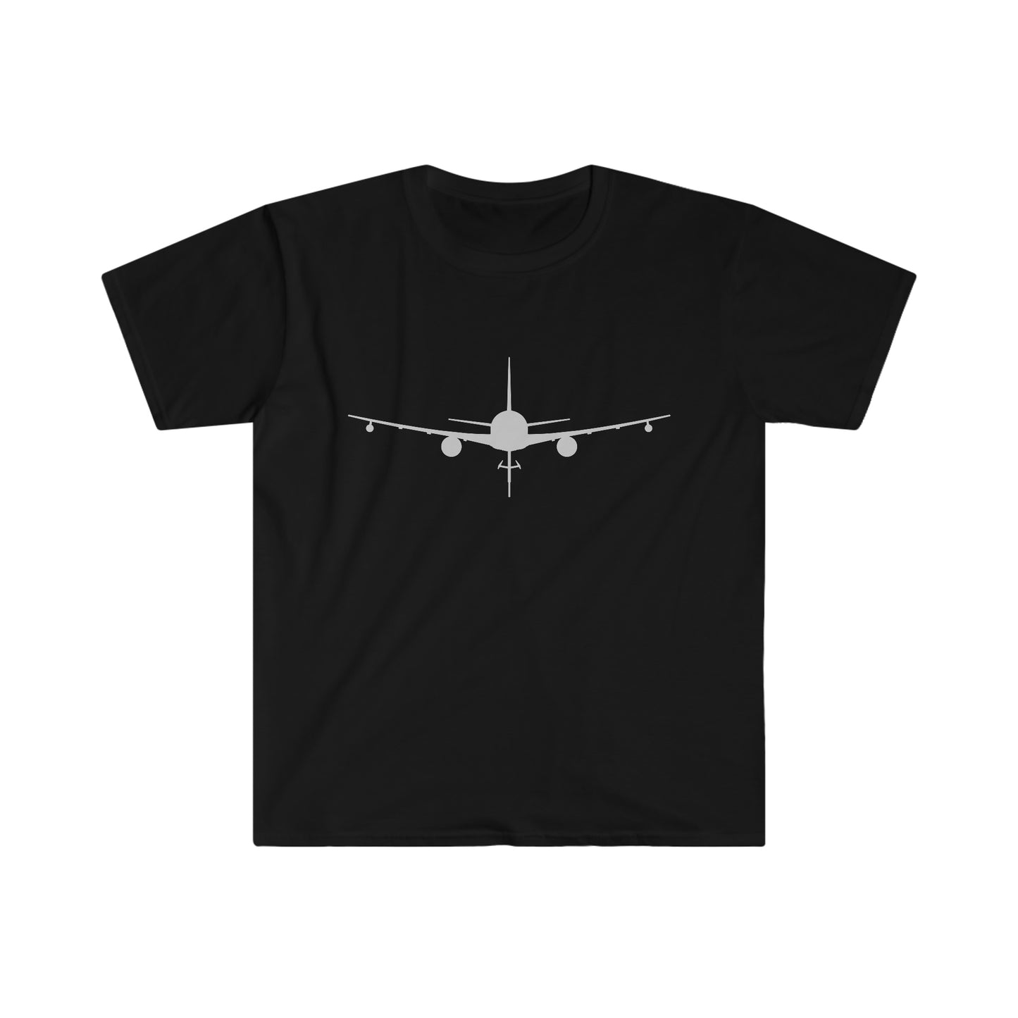 KC-46 Front Silhouette Unisex Softstyle T-Shirt, Multiple Colors Available