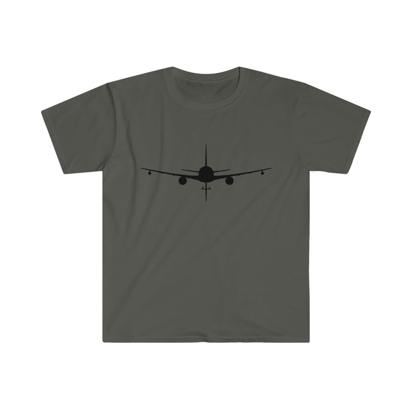 KC-46 Front Silhouette Unisex Softstyle T-Shirt, Multiple Colors Available