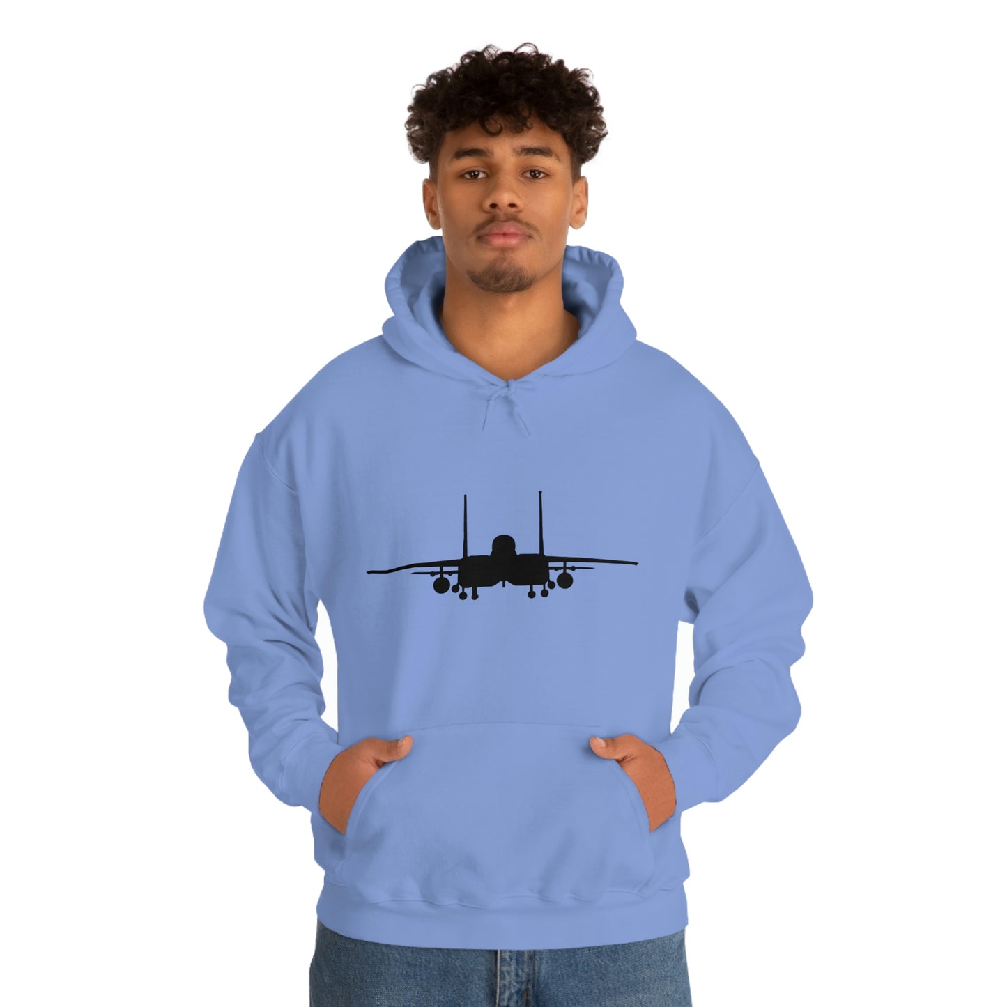 Unisex Heavy Blend™ Hooded Sweatshirt, F-15E Front Silhouette