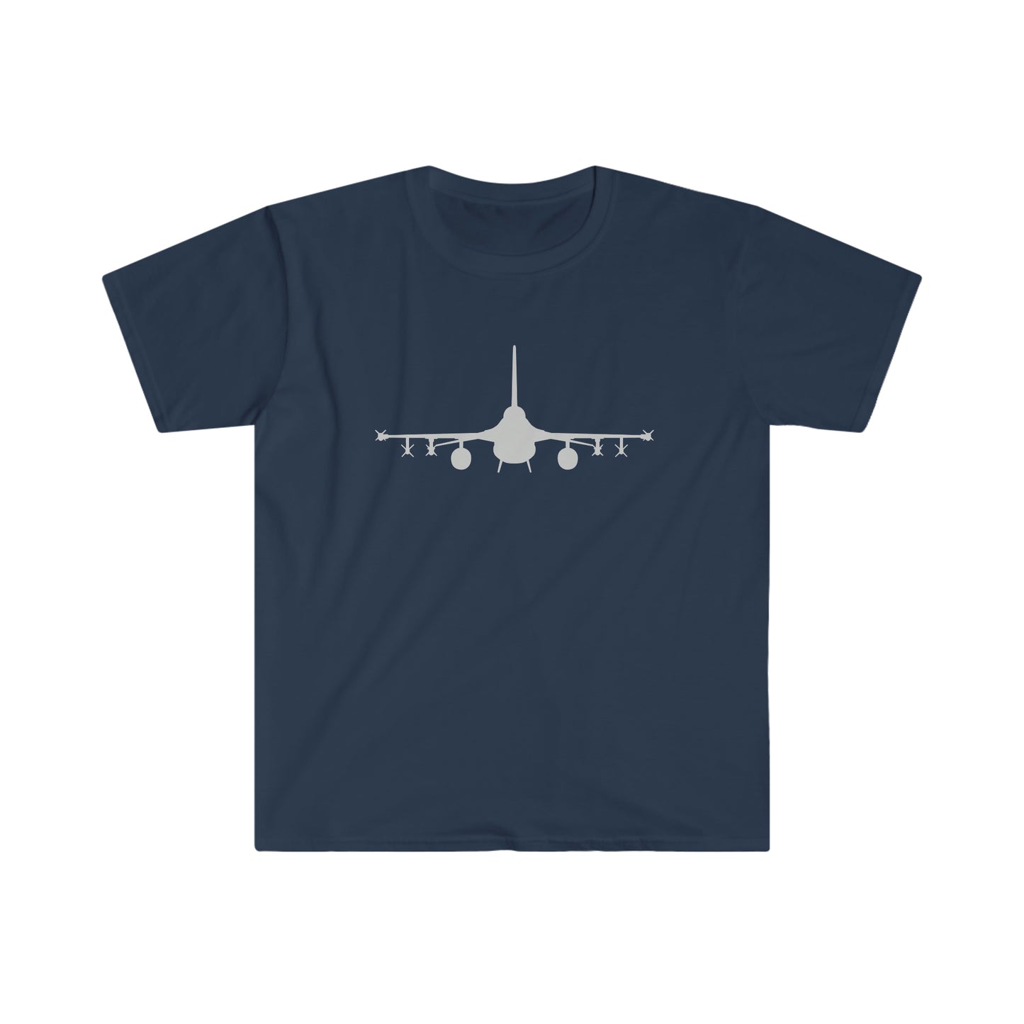 F-16 Front Silhouette Unisex Softstyle T-Shirt, Multiple Colors Available