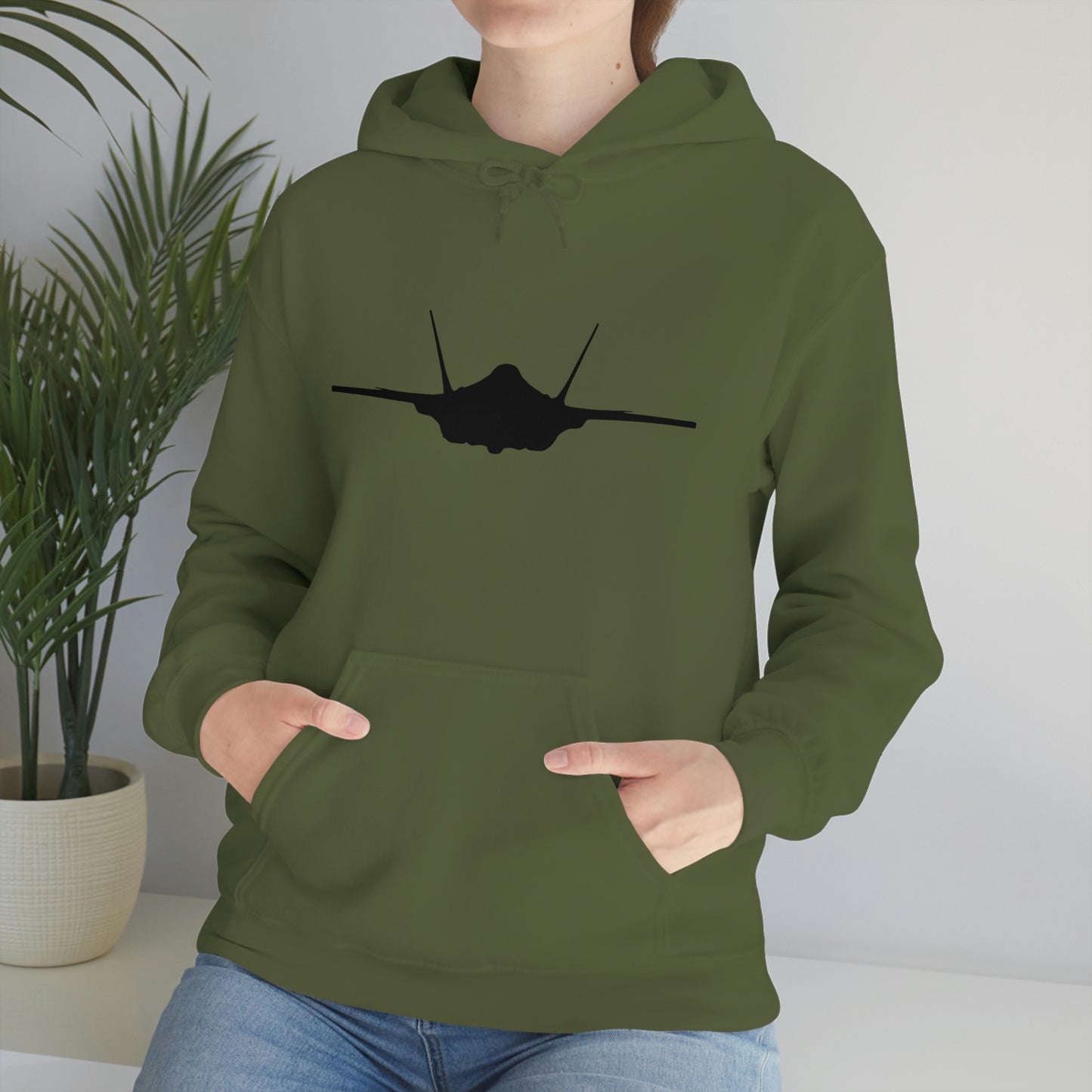 Unisex Heavy Blend™ Hooded Sweatshirt, F-35 Front Silhouette