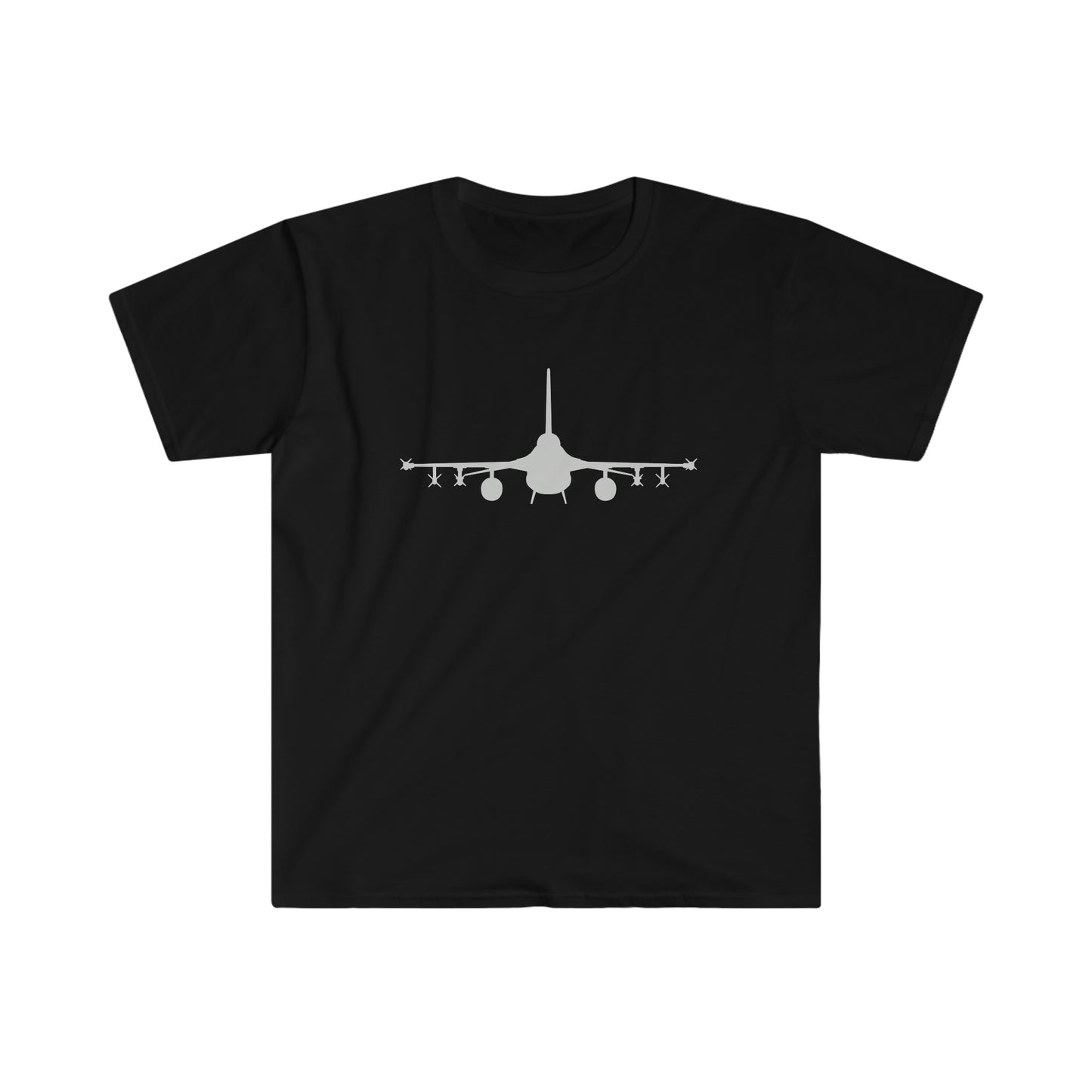 F-16 Front Silhouette Unisex Softstyle T-Shirt, Multiple Colors Available