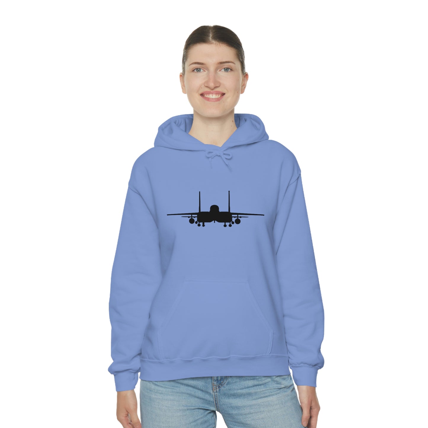 Unisex Heavy Blend™ Hooded Sweatshirt, F-15E Front Silhouette