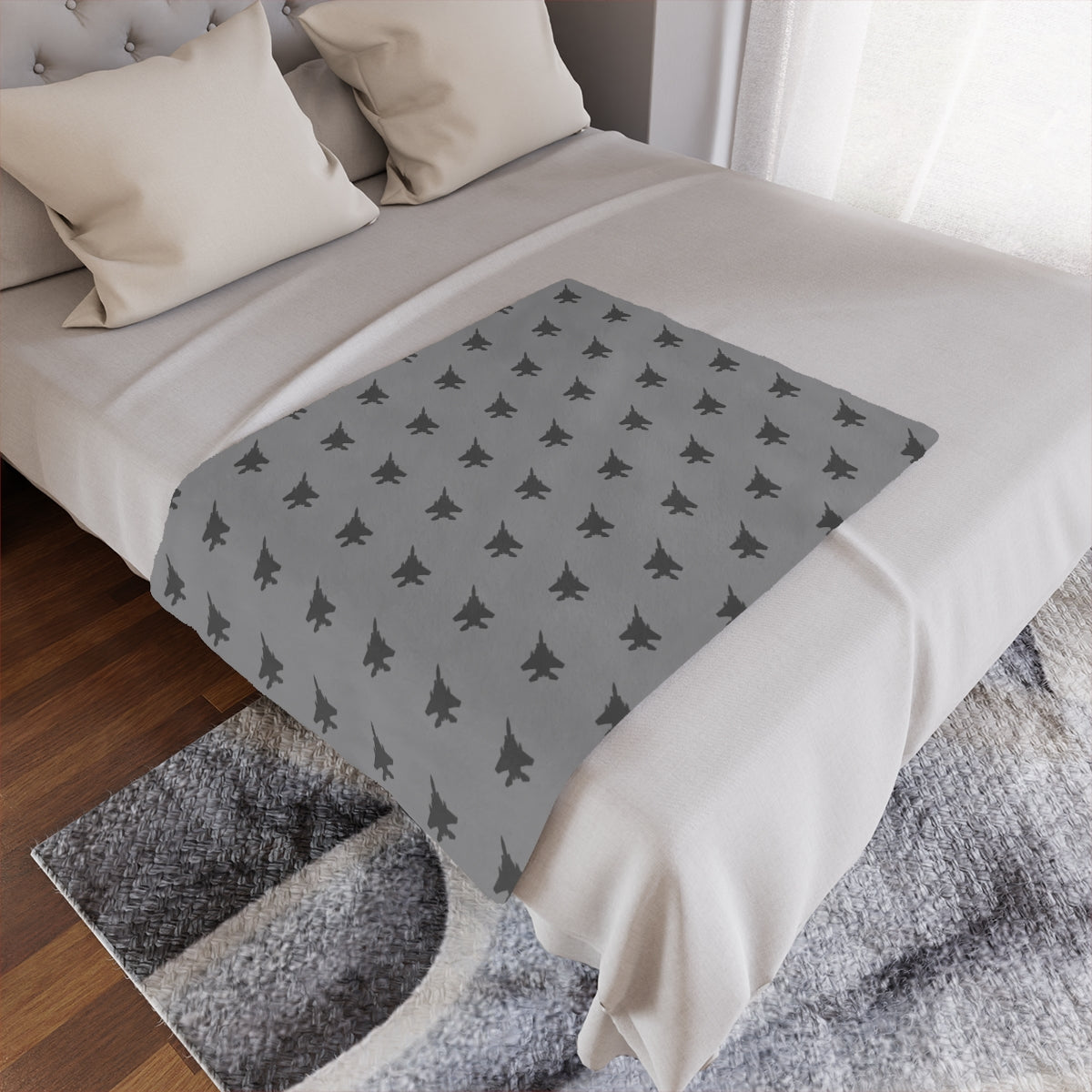 F-15E Minky Blanket, Gray