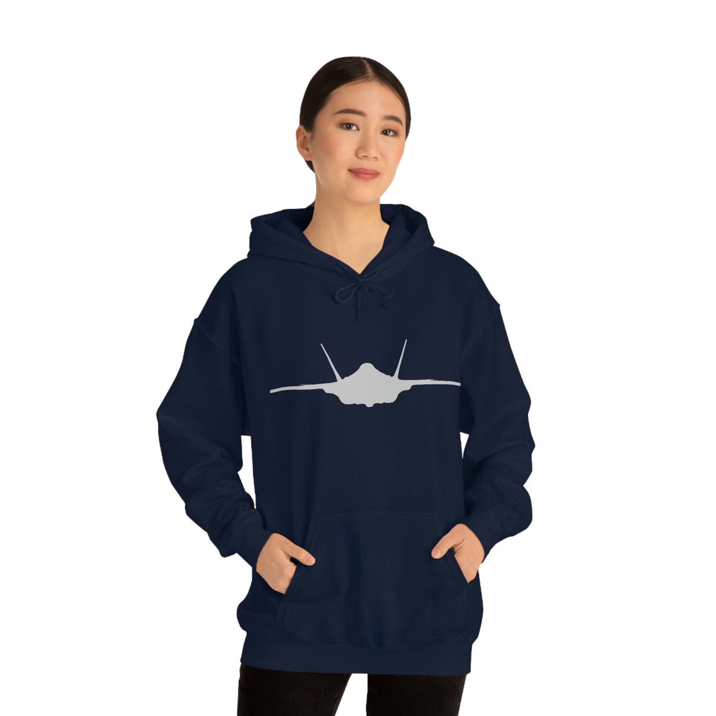 Unisex Heavy Blend™ Hooded Sweatshirt, F-35 Front Silhouette