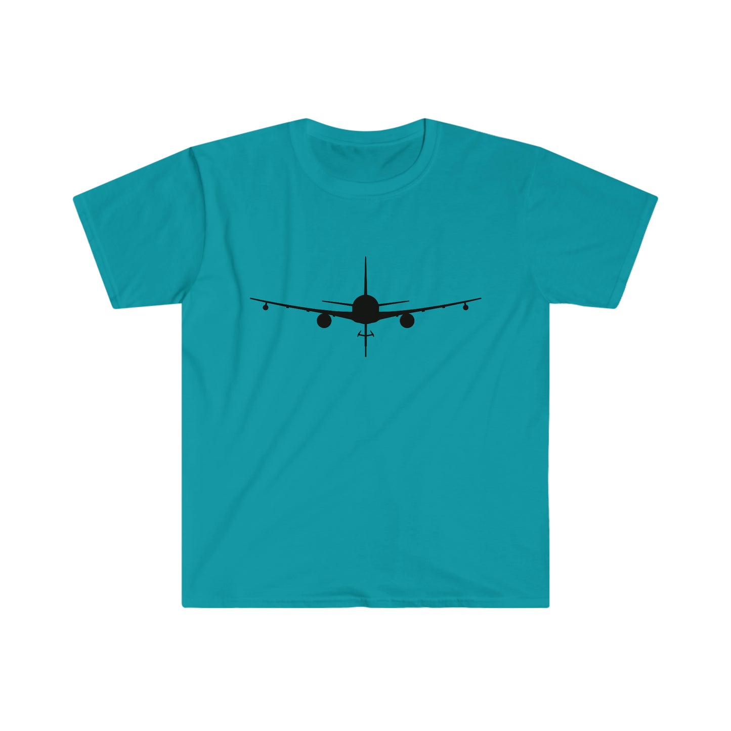 KC-46 Front Silhouette Unisex Softstyle T-Shirt, Multiple Colors Available