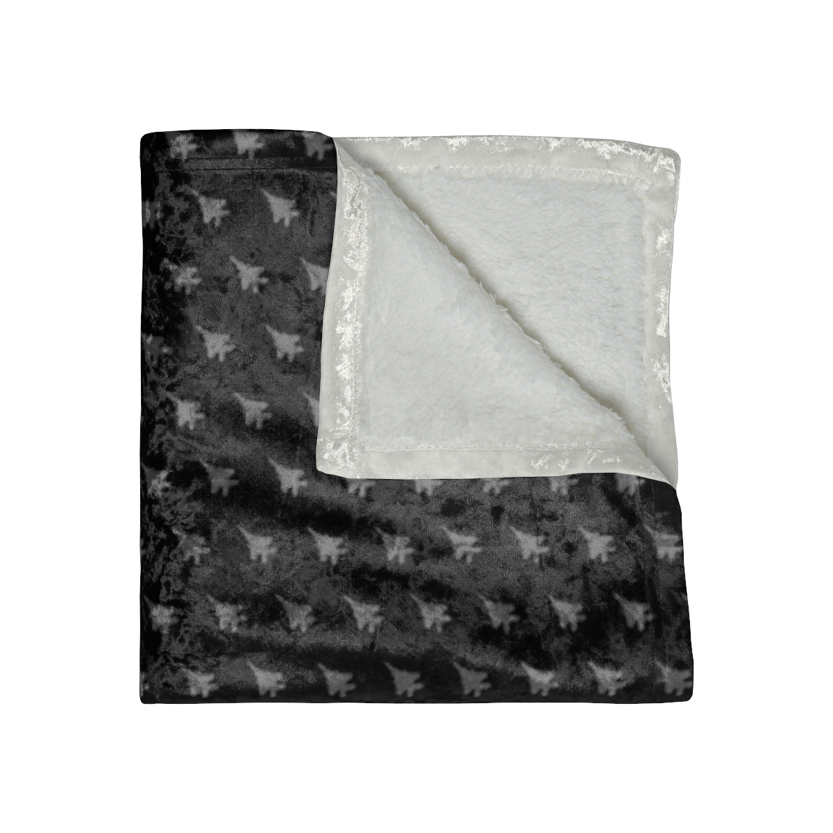 F-15E Crushed Velvet Blanket, Black, 50" x 60"