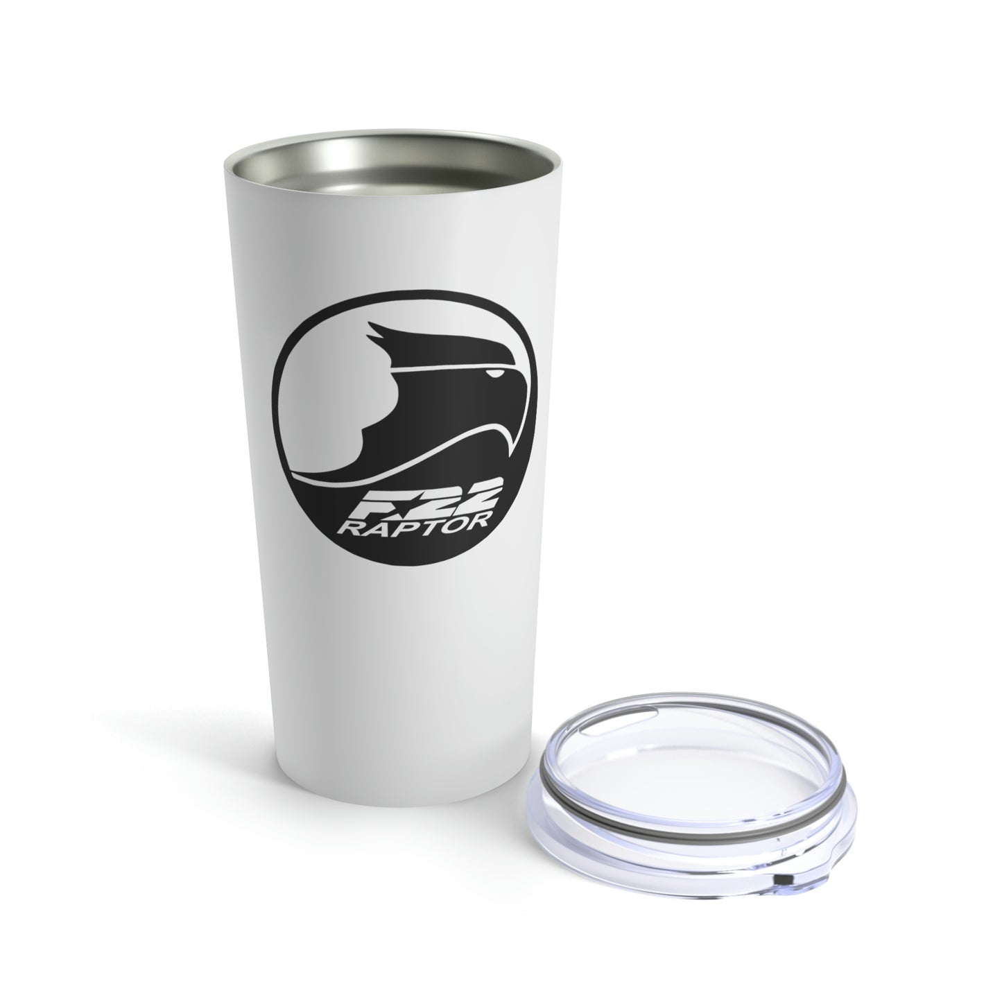 Tumbler 20oz, White, F-22 Raptor