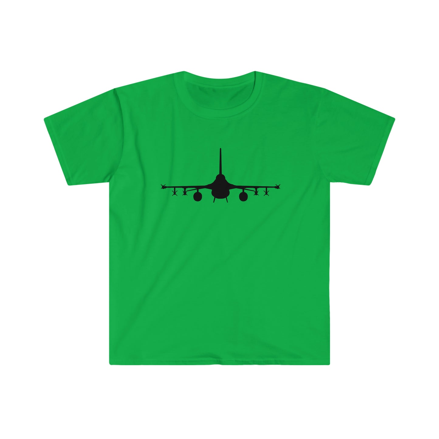 F-16 Front Silhouette Unisex Softstyle T-Shirt, Multiple Colors Available